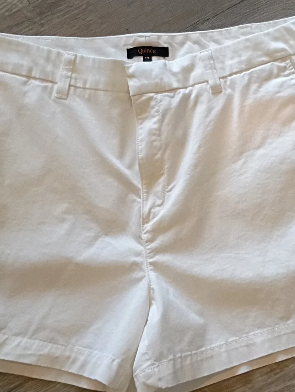 Quince Cotton Chino Ivory Shorts Sz 14 Casual Shorts